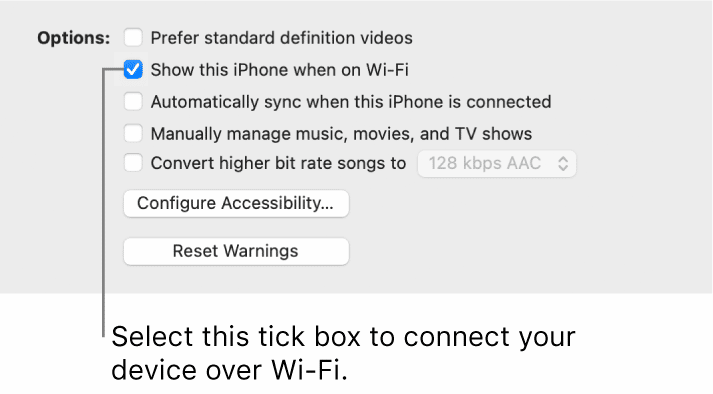 The syncing options for manually managing content items.